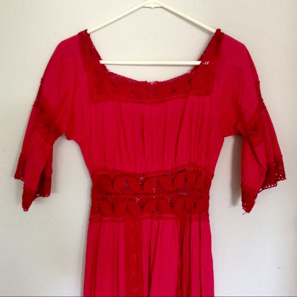 Vintage 1970’s Pink Cheesecloth Dress Size S/M